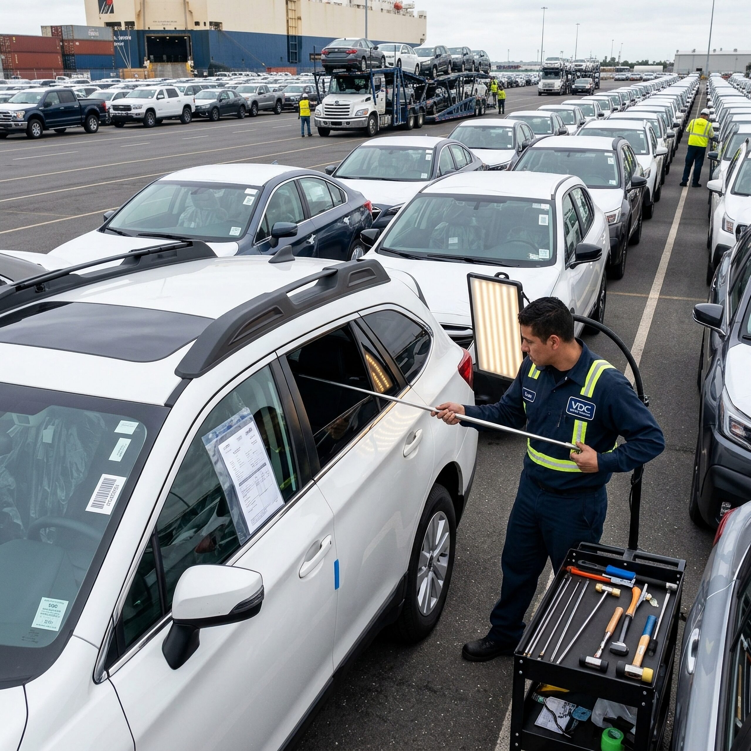 Vehicle logistics at rail yard